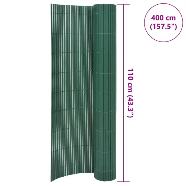 Kahepoolne PVC aiapiire, roheline, 110 x 400 cm, 14 mm liistudega – 6