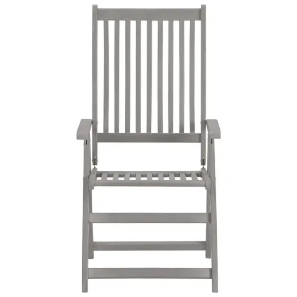 Kallutatava seljatoega akaatsiapuidust aiatoolid patjadega, 4 tk, hall/sinine, 57 x 69 x 110 cm – 4