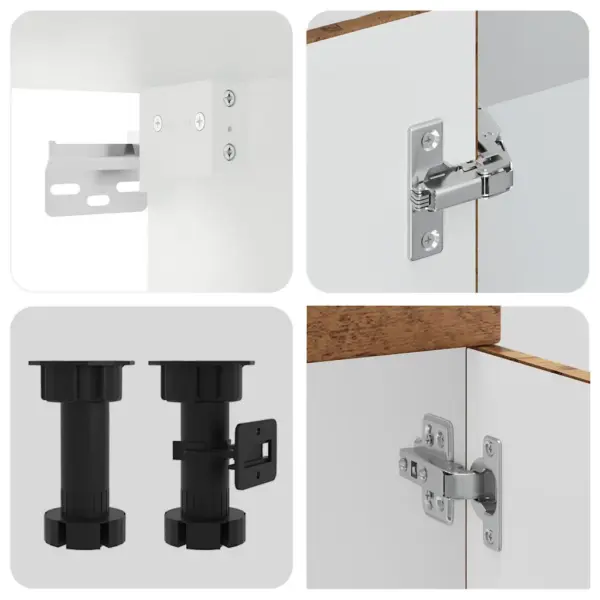 8-osaline köögikappide komplekt Kalmar, vana puit, tehispuit ja klaas, alumiste ja seinakappidega, ahjukapp ja klaasustega seinakapp – 6