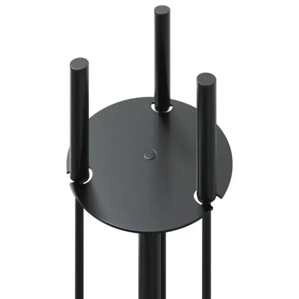Kaminatööriistade komplekt hoidikuga, 4-osaline, must teras, 22 x 59 cm – 7