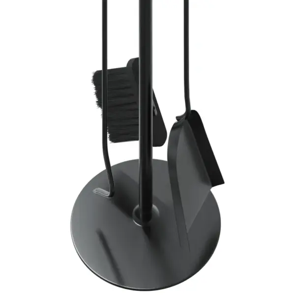 Kaminatööriistade komplekt hoidikuga, 4-osaline, must teras, 22 x 59 cm – 8