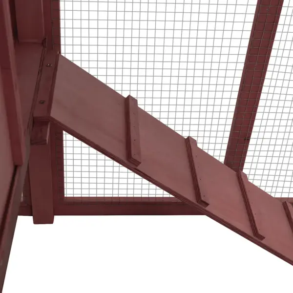 Puidust kanakuut pesakastiga, kohvipruun ja valge, 191 x 67 x 117 cm – 6