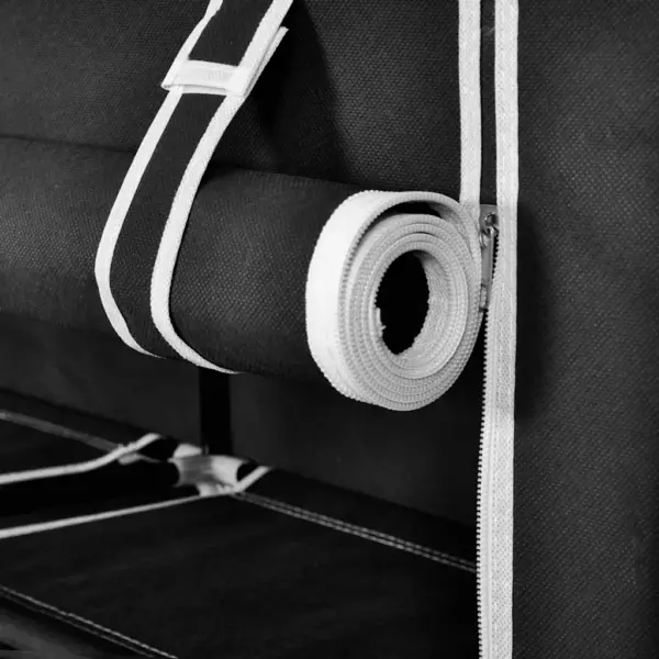 Kangast kingakapp lukuga kattega, 10 riiulit, must, 115 x 28 x 110 cm – 7