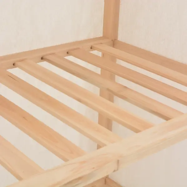 Kangast riidekapp valge, kuusepuidust raam, 79 x 40 x 170 cm – 5