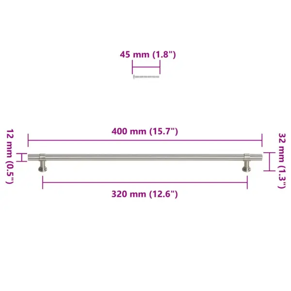 Kapi torukäepidemed 5 tk, hõbedane roostevaba teras, ava 320 mm – 10