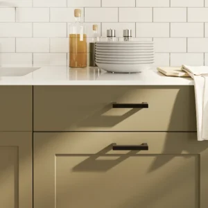 Mustad kandilised kapi käepidemed, roostevaba teras, 96 mm, 10 tk