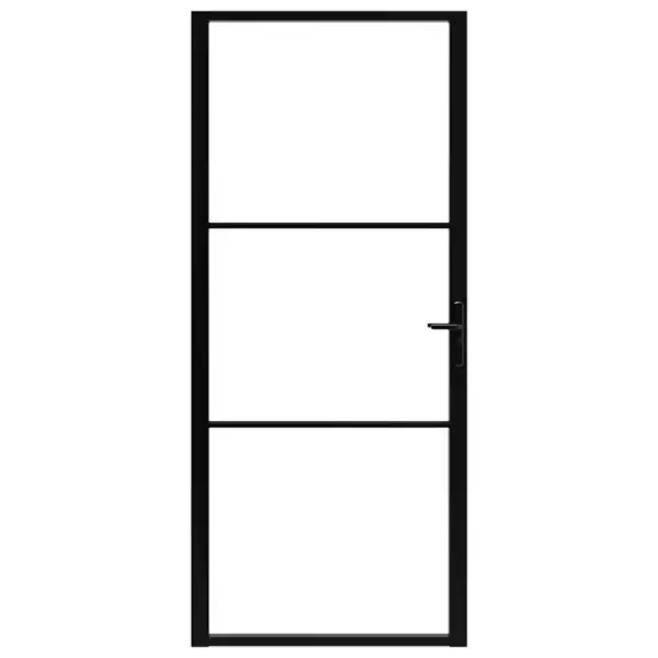 Karastatud klaasist siseuks musta alumiiniumraamiga, 102,5 x 201,5 cm – 3