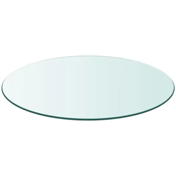 Ümmargune karastatud klaasist lauaplaat, läbipaistev, Ø 50 cm – 3
