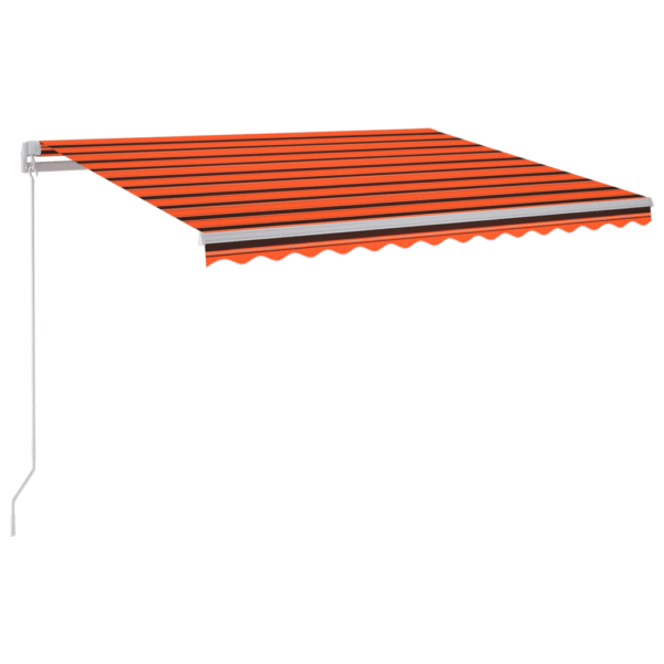 Käsitsi sissetõmmatav LED-varikatus, oranž-pruun, 300 x 250 cm – 2