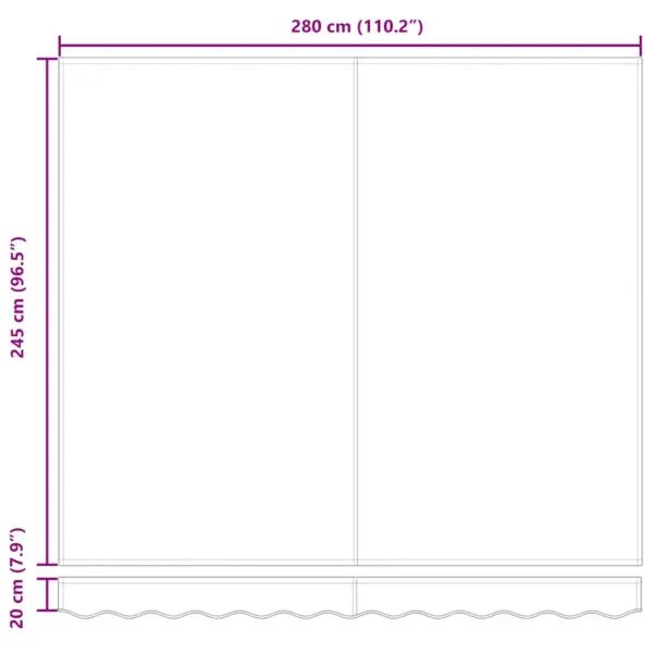 Käsitsi sissetõmmatav terrassimarkiis, veinipunane, 300 x 250 cm – 12