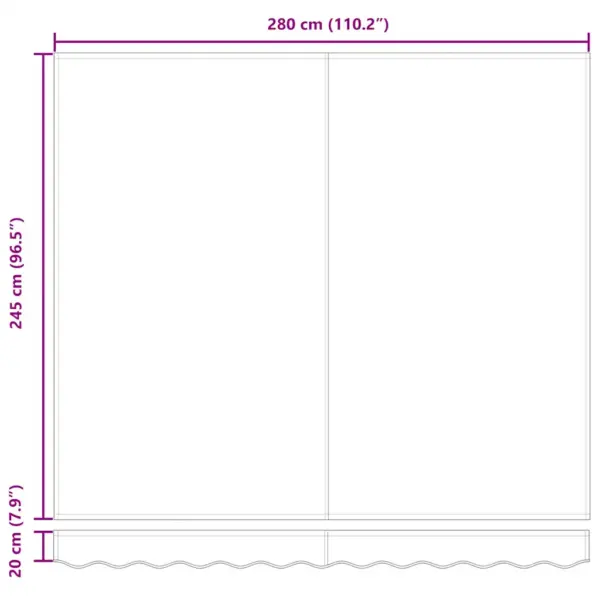 Käsitsi sissetõmmatav terrassimarkiis, pruun kangas, valge alumiiniumraam, 300 x 250 cm - 12