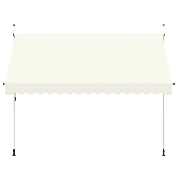 Käsitsi sissetõmmatav terrassi varikatus, 350 cm, kreemjasvalge – 3
