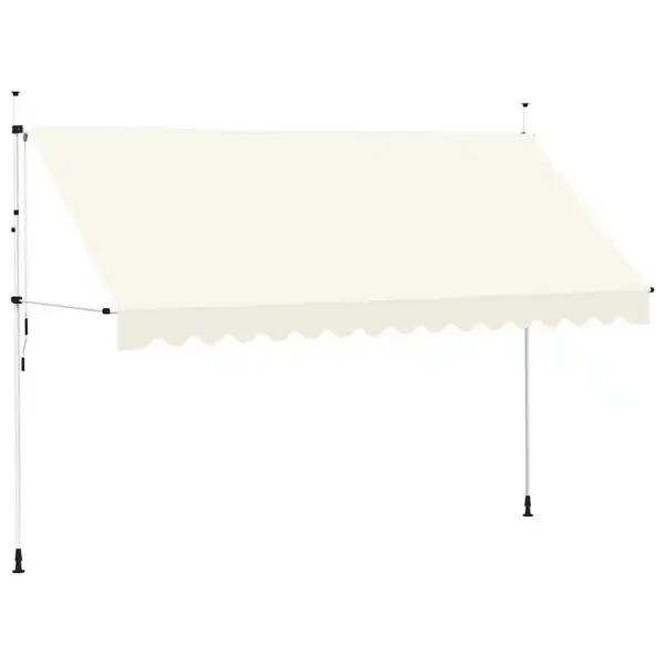 Käsitsi sissetõmmatav terrassivarikatus, kreemjasvalge, 400 cm - 2