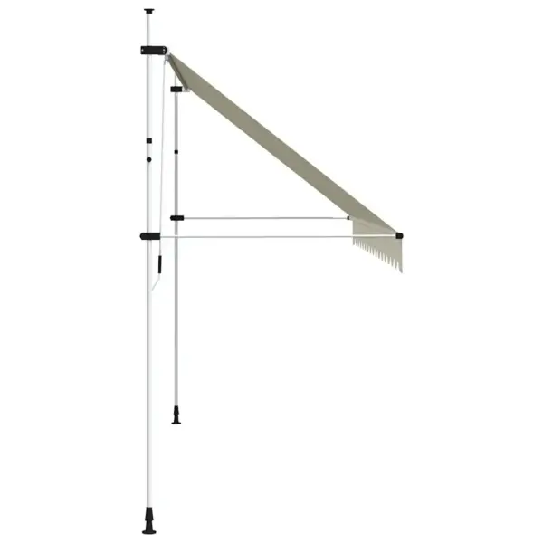 Käsitsi sissetõmmatav terrassivarikatus, kreemjasvalge, 400 cm - 4