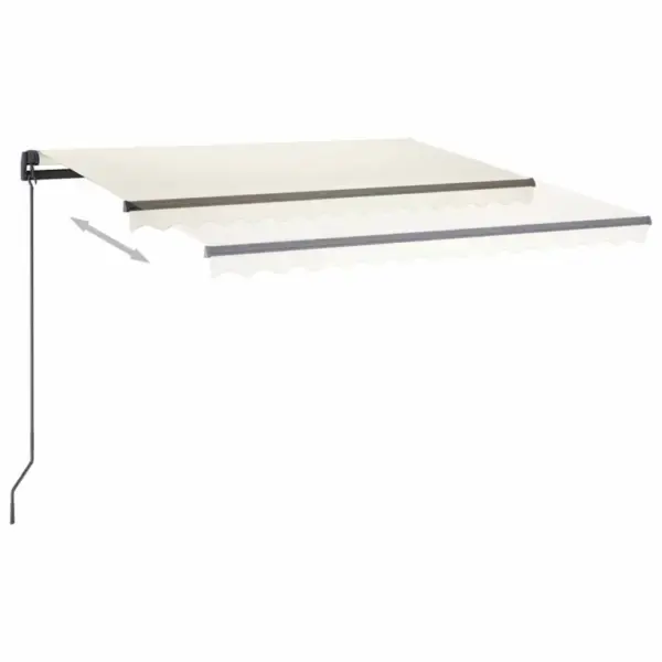 Käsitsi sissetõmmatav varikatus LED-valgustusega, 3,5 x 2,5 m, kreemjasvalge/antratsiithall - 4