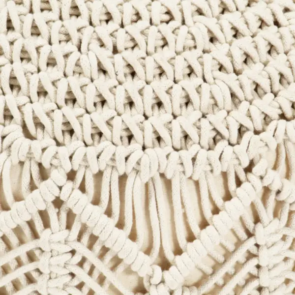 Makrameetehnikas käsitsi valmistatud tumba, beež puuvill, EPS-vahtpallidest täidis, 45 x 30 cm – 3