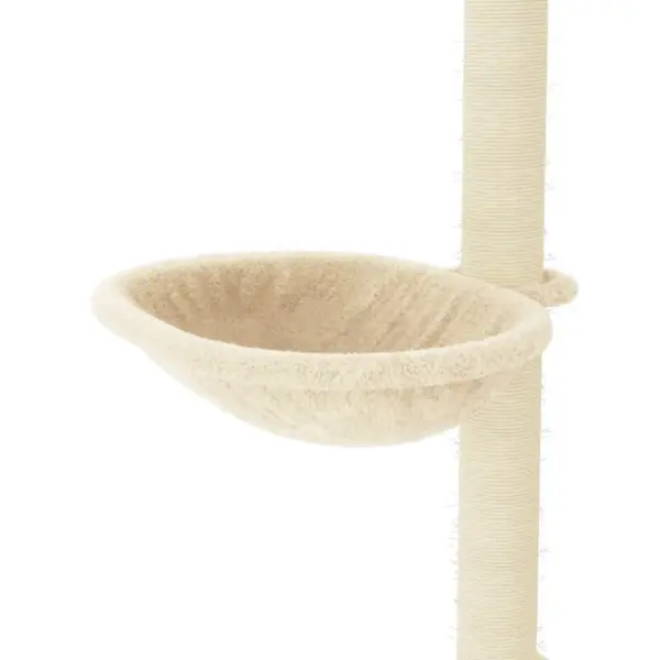 Mitmetasandiline kassimaja sisalköitega kraapimispostidega, kreemjasvalge, 78 x 59 x 95 cm – 7