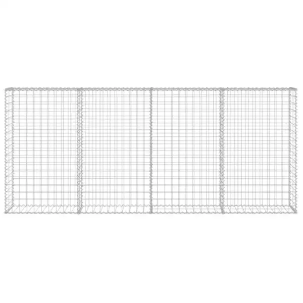 Kattega gabioonsein, hõbedane tsingitud teras, 200 x 20 x 85 cm – 5