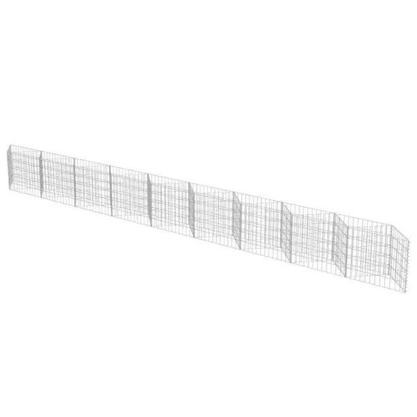 Kattega gabioonsein maastikukujunduseks, tsingitud terasest, 630 x 30 x 50 cm – 3