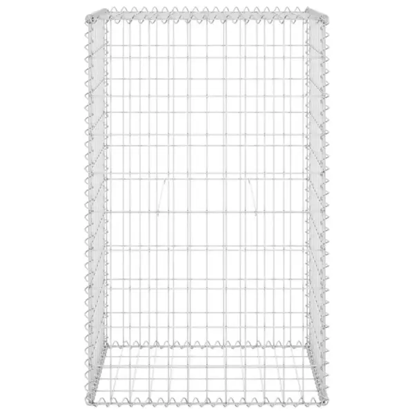 Kattetega gabioonsein, tsingitud teras, hõbedane, 60 x 50 x 100 cm – 4