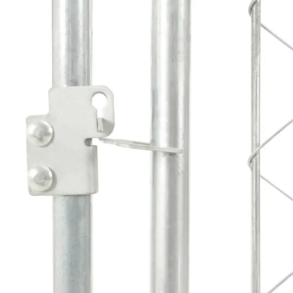 Katusega koeraaed õue, hõbedane tsingitud terasraam, 200 x 200 x 135 cm – 4