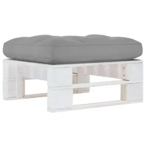 Kaubaalustest jalapink halli padjaga, valgeks immutatud männipuit, 60 x 60 x 25 cm