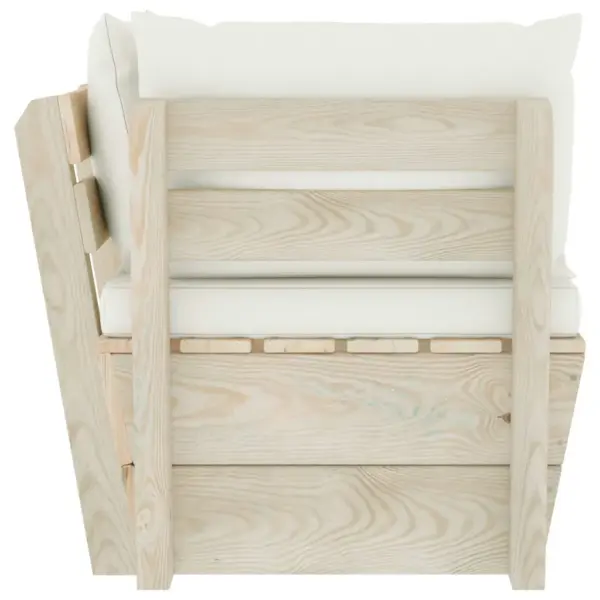 Kaubaalustest nurgadiivan istmepadja ja patjadega, immutatud kuusepuit, kreemjasvalge, 60 x 60 x 65 cm – 4