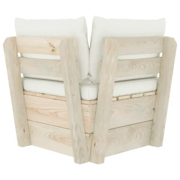 Kaubaalustest nurgadiivan istmepadja ja patjadega, immutatud kuusepuit, kreemjasvalge, 60 x 60 x 65 cm – 5