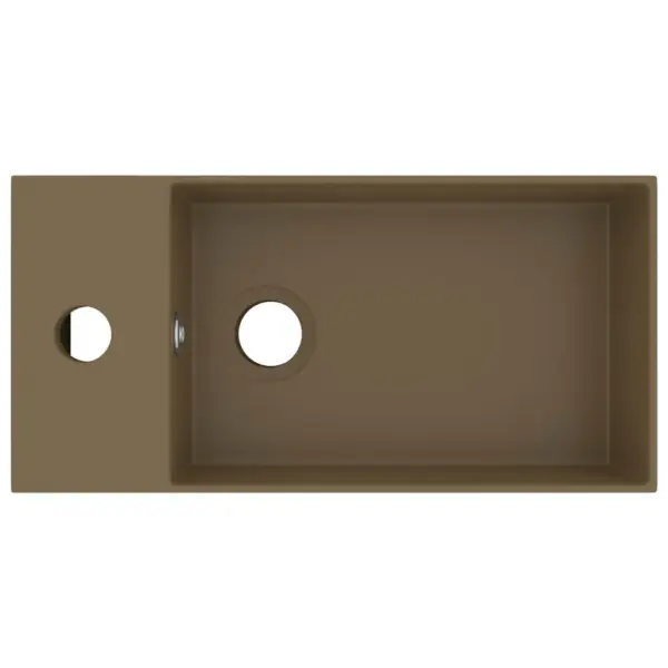 Kapipealne keraamiline vannitoavalamu ülevooluavaga, matt kreemjas, 480 x 250 x 150 mm – 3