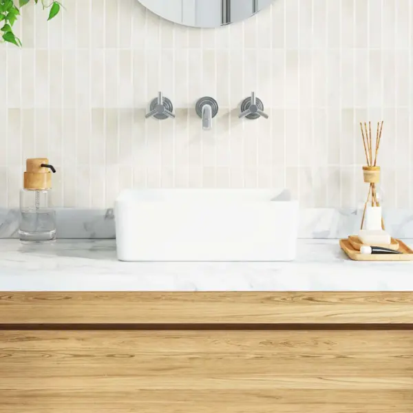 Ristkülikukujuline keraamiline kapipealne valamu, valge, 40 x 30 x 13 cm – 3