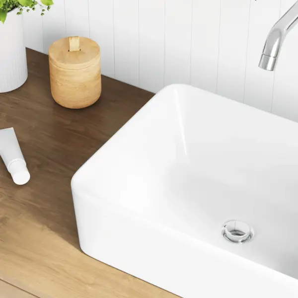 Ristkülikukujuline keraamiline kapipealne valamu, valge, 40 x 30 x 13 cm – 4