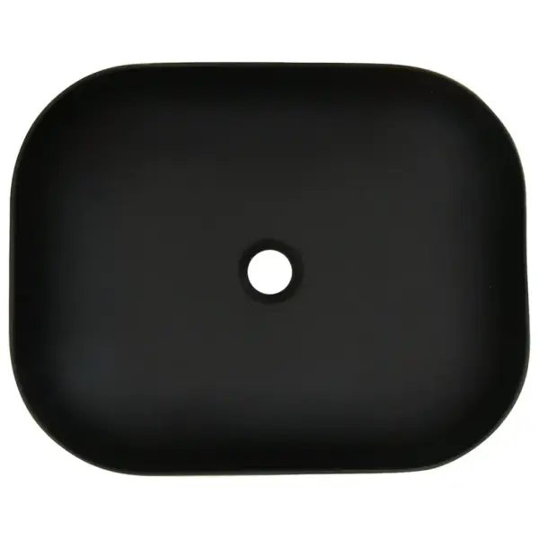 Ristkülikuline tööpinnale paigaldatav keraamiline valamu, hall ja must, 48 x 37,5 x 13,5 cm – 6