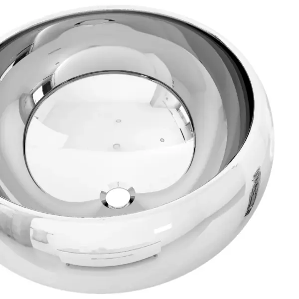 Ümmargune keraamiline vannitoavalamu, hõbedane, kapi peale, 40 x 15 cm – 4