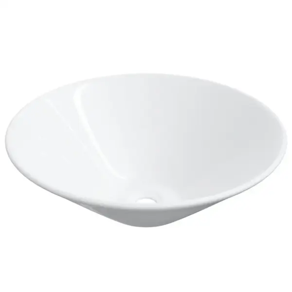 Tasapinnale paigaldatavad keraamilised valamud, 2 tk, valge, 42 x 42 x 14 cm - 2