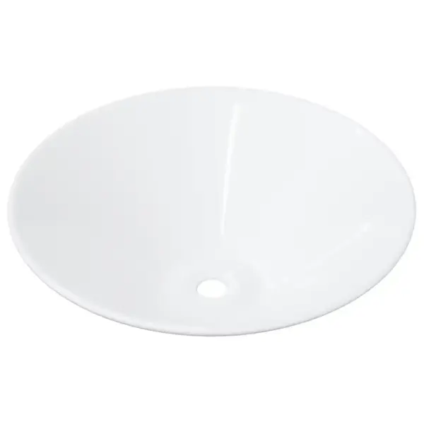Tasapinnale paigaldatavad keraamilised valamud, 2 tk, valge, 42 x 42 x 14 cm - 5