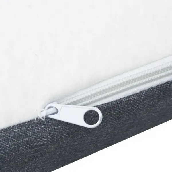 Keskmise pehmusega pealismadrats pestava kattega, 120 x 200 x 5 cm, valge/tumehall – 4