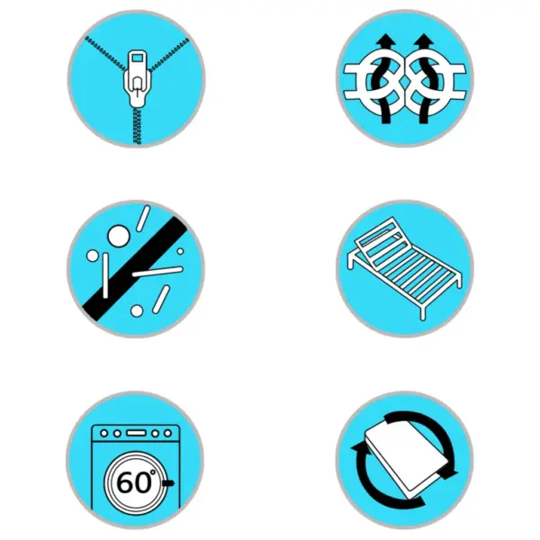 Keskmise pehmusega pealismadrats pestava kattega, 120 x 200 x 5 cm, valge/tumehall – 8