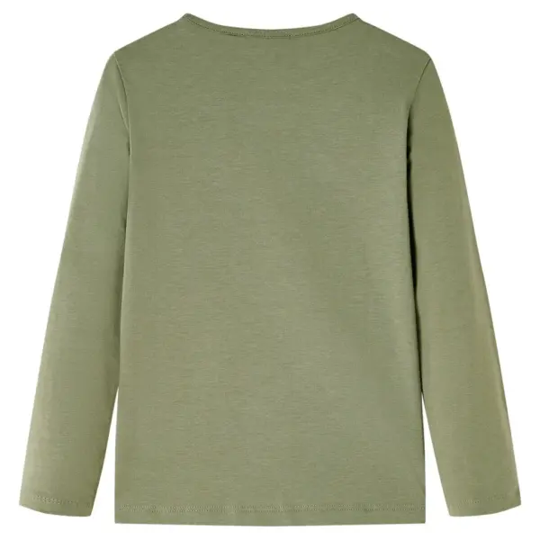 Pikkade varrukatega lastesärk LOVE trükiga, khaki, 95% puuvill, suurus 116 - 2
