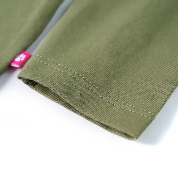 Pikkade varrukatega lastesärk LOVE trükiga, khaki, 95% puuvill, suurus 116 - 5