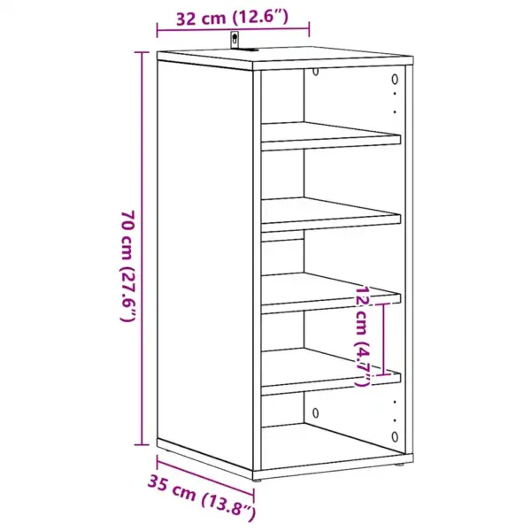 5-riiuliline kingakapp, sonoma tamme toonis tehispuit, põrandale või seinale, 31,5 x 35 x 70 cm – 11