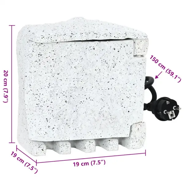 Kividisainiga aia pistikupesa mehaanilise taimeriga, 2 pesa, IP44, 3680 W, 1,5 m kaabel, valge, 19 x 19 x 20 cm – 9