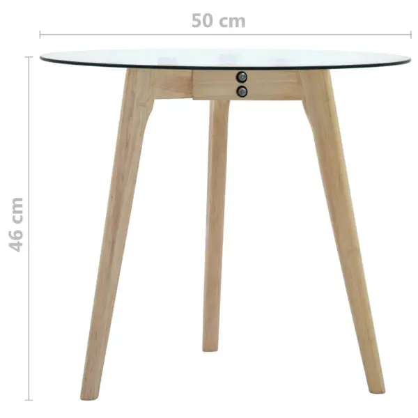 Karastatud klaasist ümarad külglauad tammepuidust jalgadel, 2 tk, läbipaistev, 40 ja 50 cm - 8