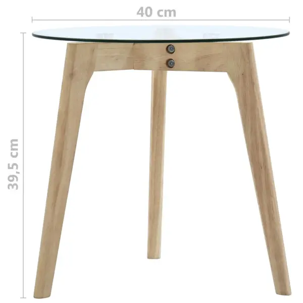 Karastatud klaasist ümarad külglauad tammepuidust jalgadel, 2 tk, läbipaistev, 40 ja 50 cm - 9