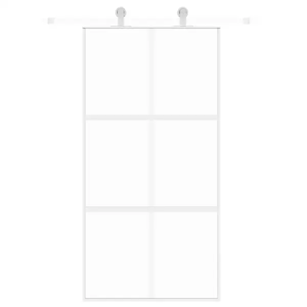 Klaasist liuguks valge alumiiniumraamiga, 102,5 x 205 cm, karastatud klaas – 3