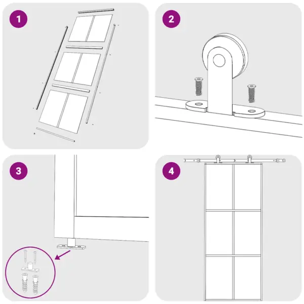 Klaasist liuguks pehme sulgumisega, läbipaistev ESG-klaas ja must alumiiniumraam, 90 x 205 cm – 6