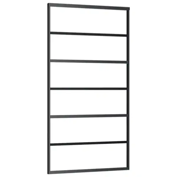 Klaasist liuguks karastatud ESG-klaasist ja musta alumiiniumraamiga, 102 x 205 cm – 2