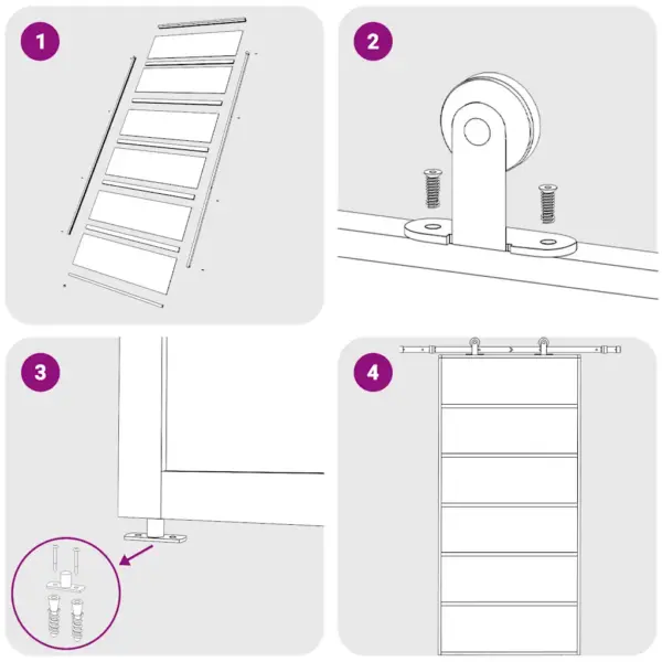 Klaasist liuguks karastatud ESG-klaasist ja musta alumiiniumraamiga, 102 x 205 cm – 6