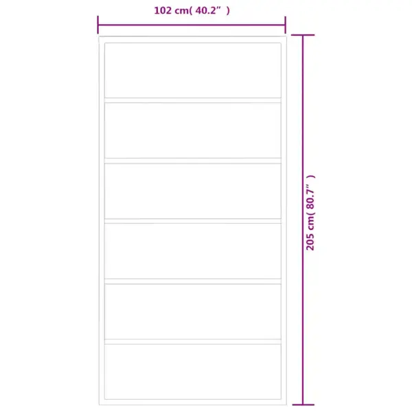 Klaasist liuguks karastatud ESG-klaasist ja musta alumiiniumraamiga, 102 x 205 cm – 7