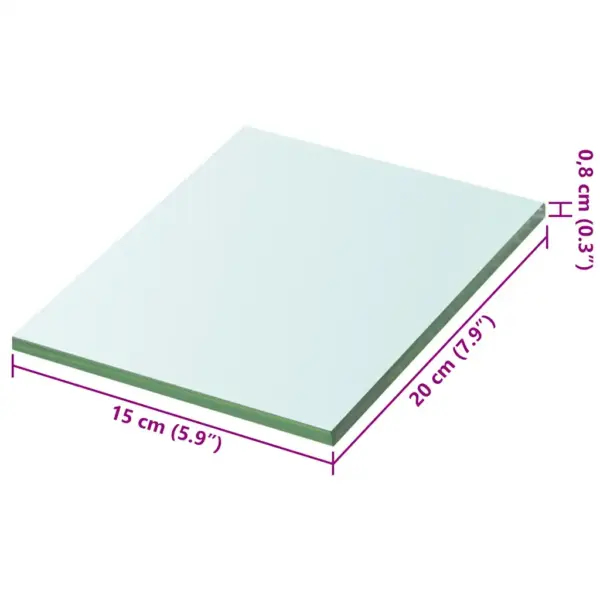 Läbipaistev karastatud klaasist riiuliplaat 20 x 15 cm, kandevõime 15 kg – 3