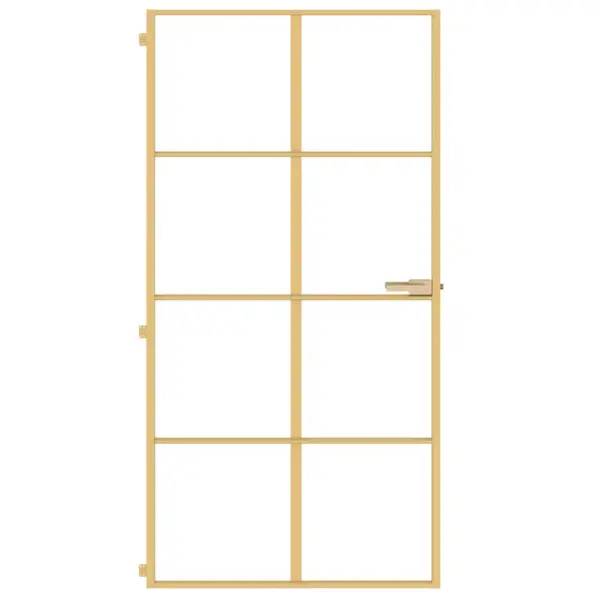 Õhuke klaasist siseuks kuldse alumiiniumraamiga, 102,5 x 201,5 cm – 3